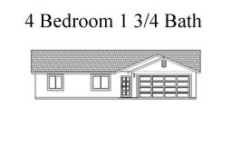 4 bedroom 1 3/4 bath 1400